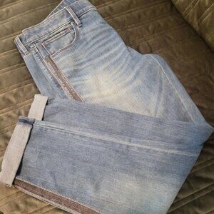 White House Black Market - Girlfriend Jean Size 6-Silver|Gray Sequin Detail
